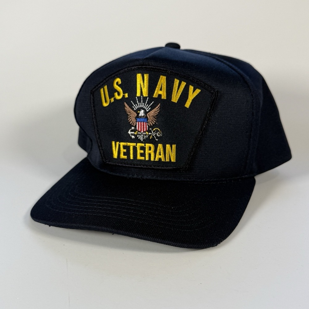 Vintage NORTHSTAR U.S. Navy Veteran Snapback Hat Cap USA Made 80s Military Eagle